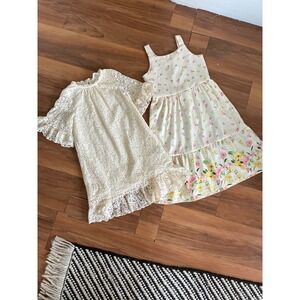 H&M Lace Dress & Nannette Kids Floral Seersucker Dress Bundle Girls Size 7-8